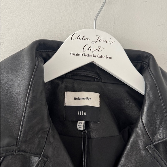 REFORMATION Veda Ashland Leather Black Trench XS - Picture 3 of 8